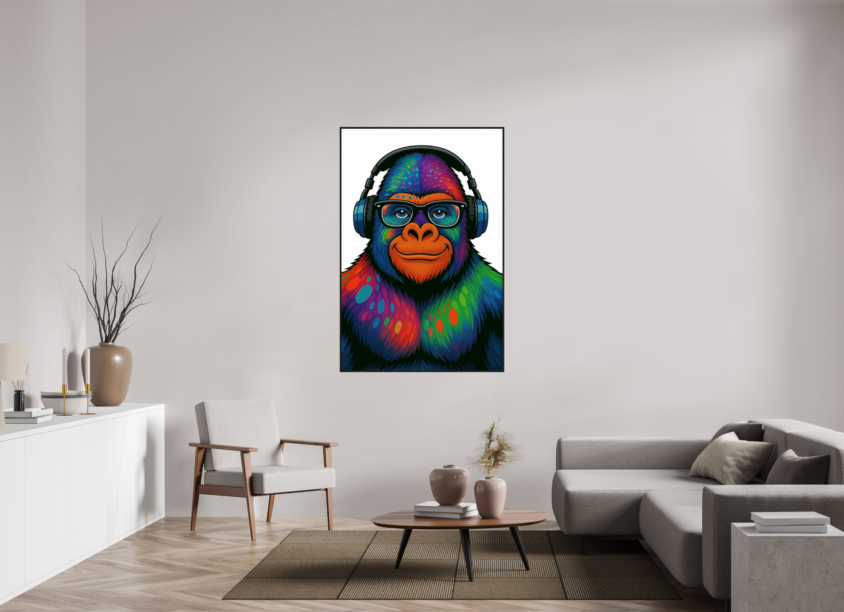 100 x 150 cm, Rahmen schwarz 6mm 12-Gorilla