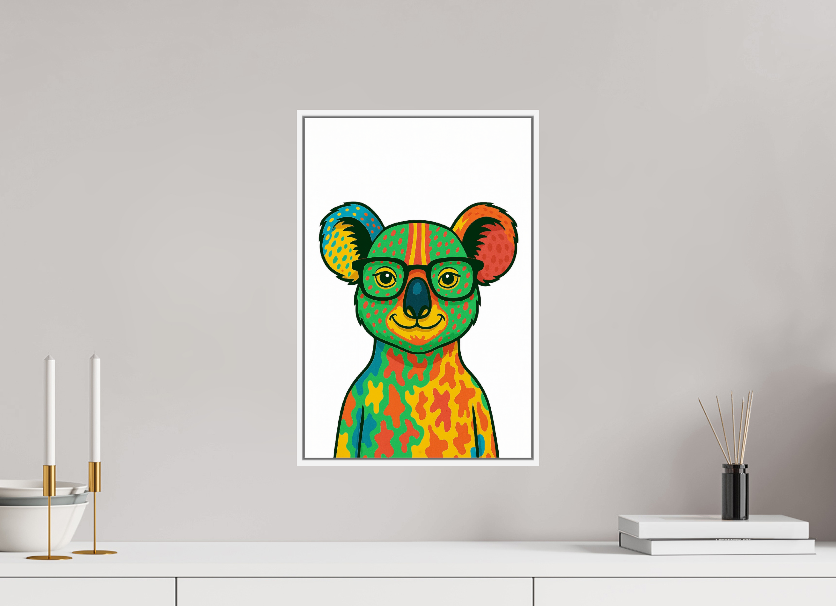 30 x 45 cm, Rahmen weiß 6mm 07-Koala
