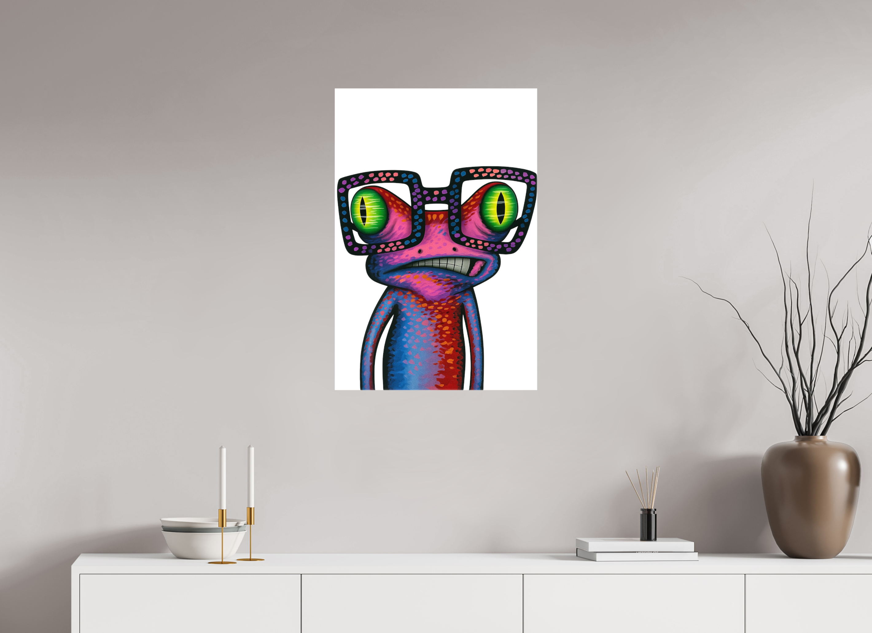 50 x 75 cm, Leinwand glänzend - Kein Rahmen 02-Frosch