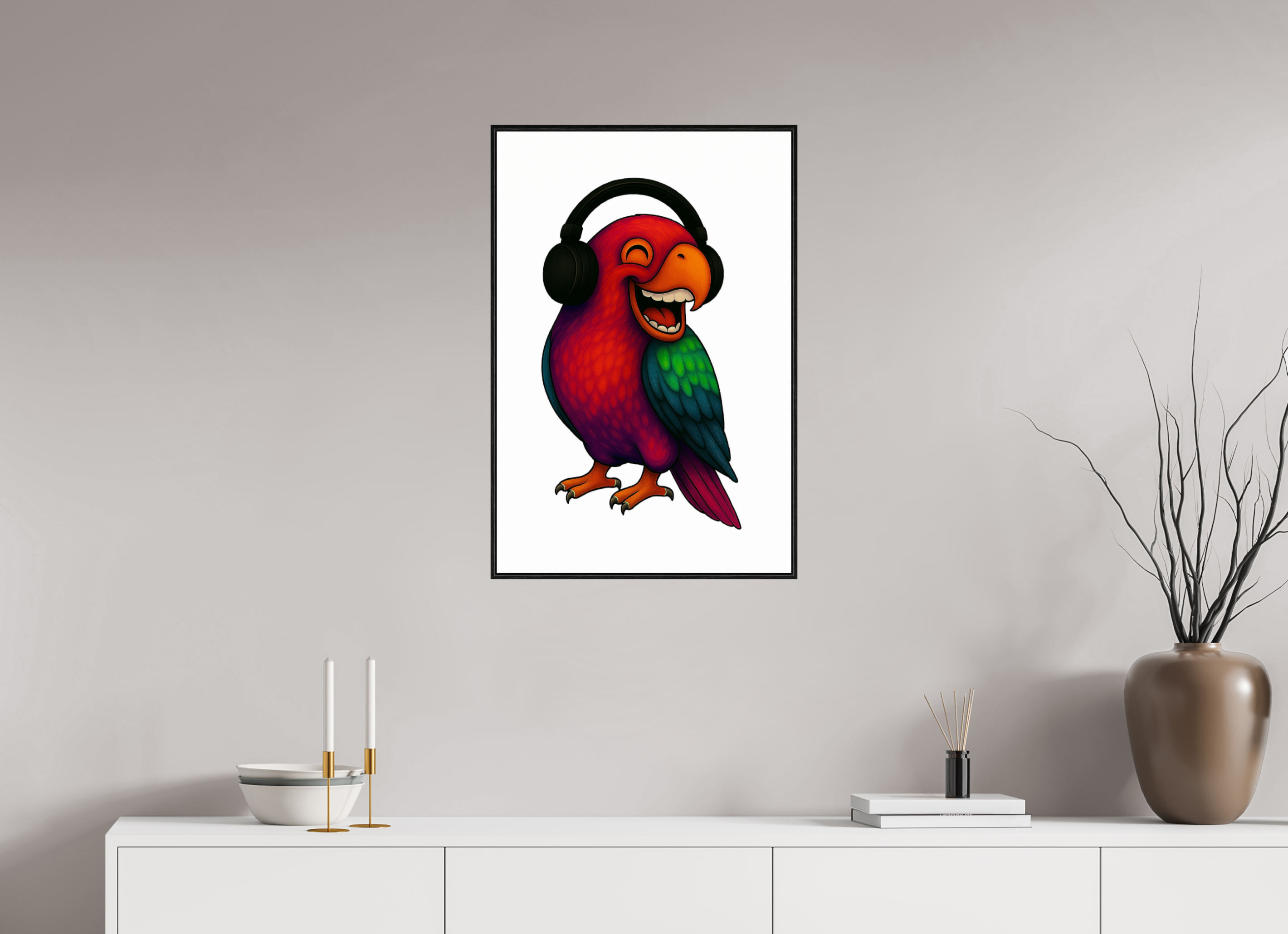 50 x 75 cm, Rahmen schwarz 6mm 13-Pagagai