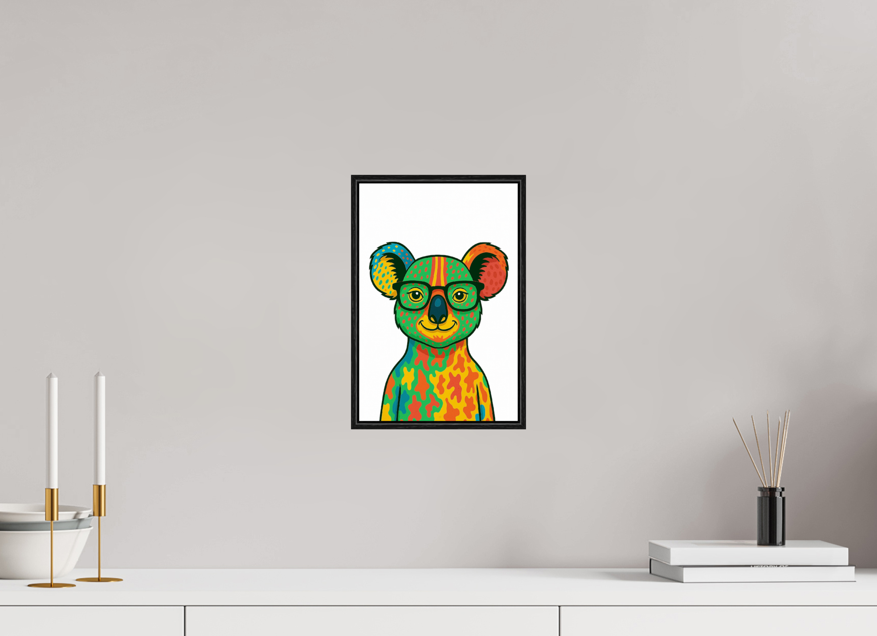 20 x 30 cm, Rahmen schwarz 6mm 07-Koala