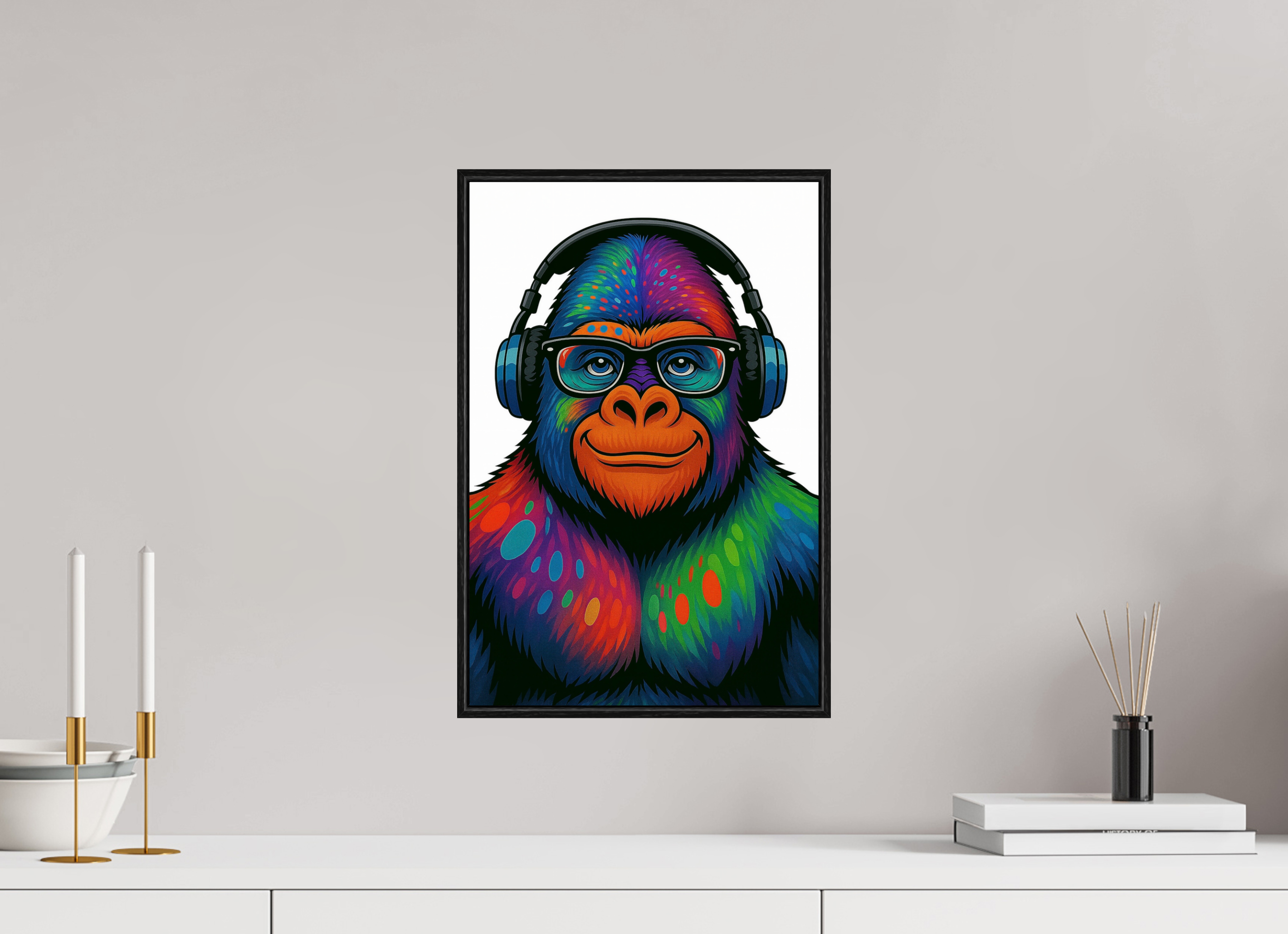 30 x 45 cm, Rahmen schwarz 6mm 12-Gorilla