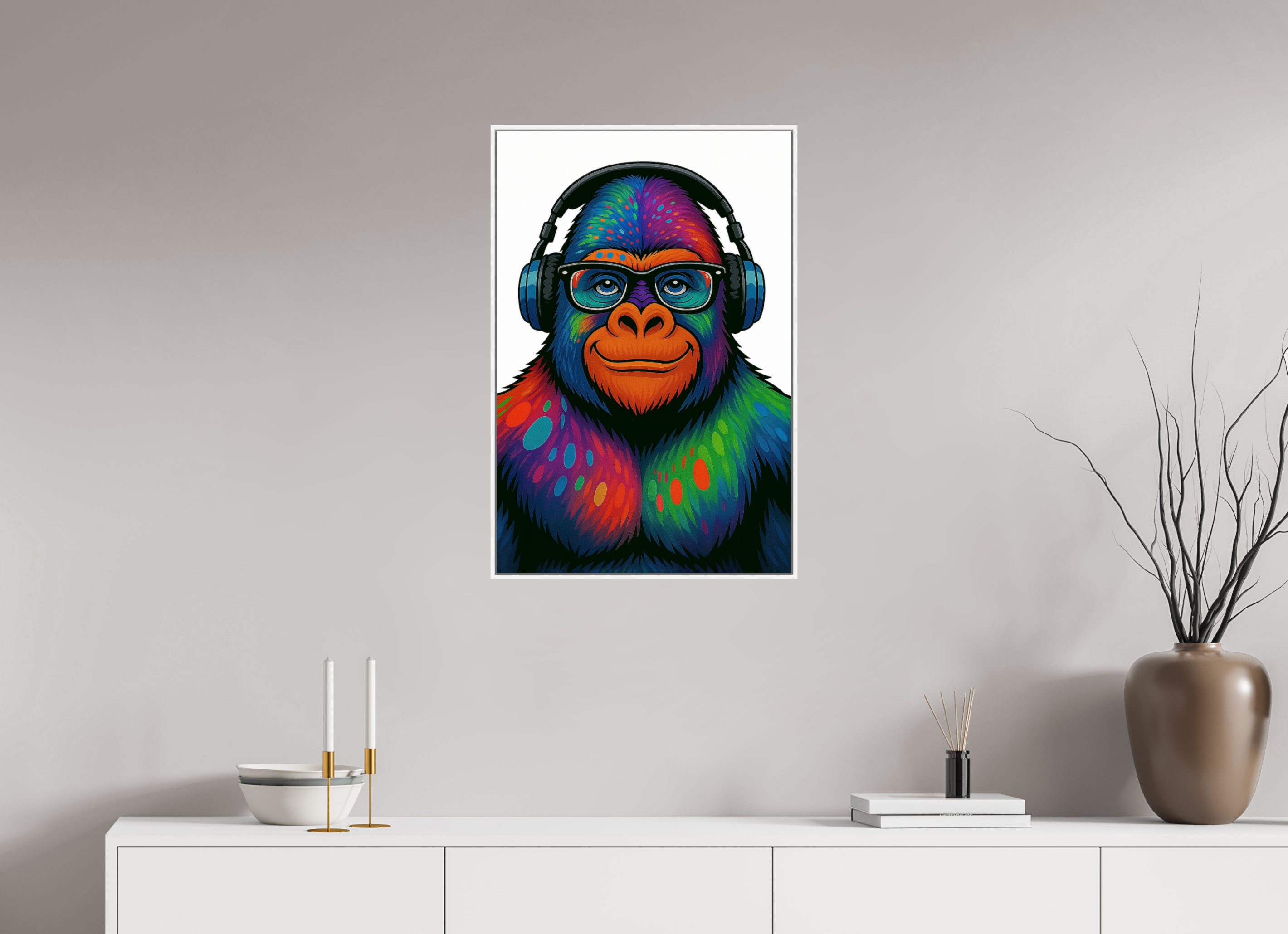 50 x 75 cm, Rahmen weiß 6mm 12-Gorilla