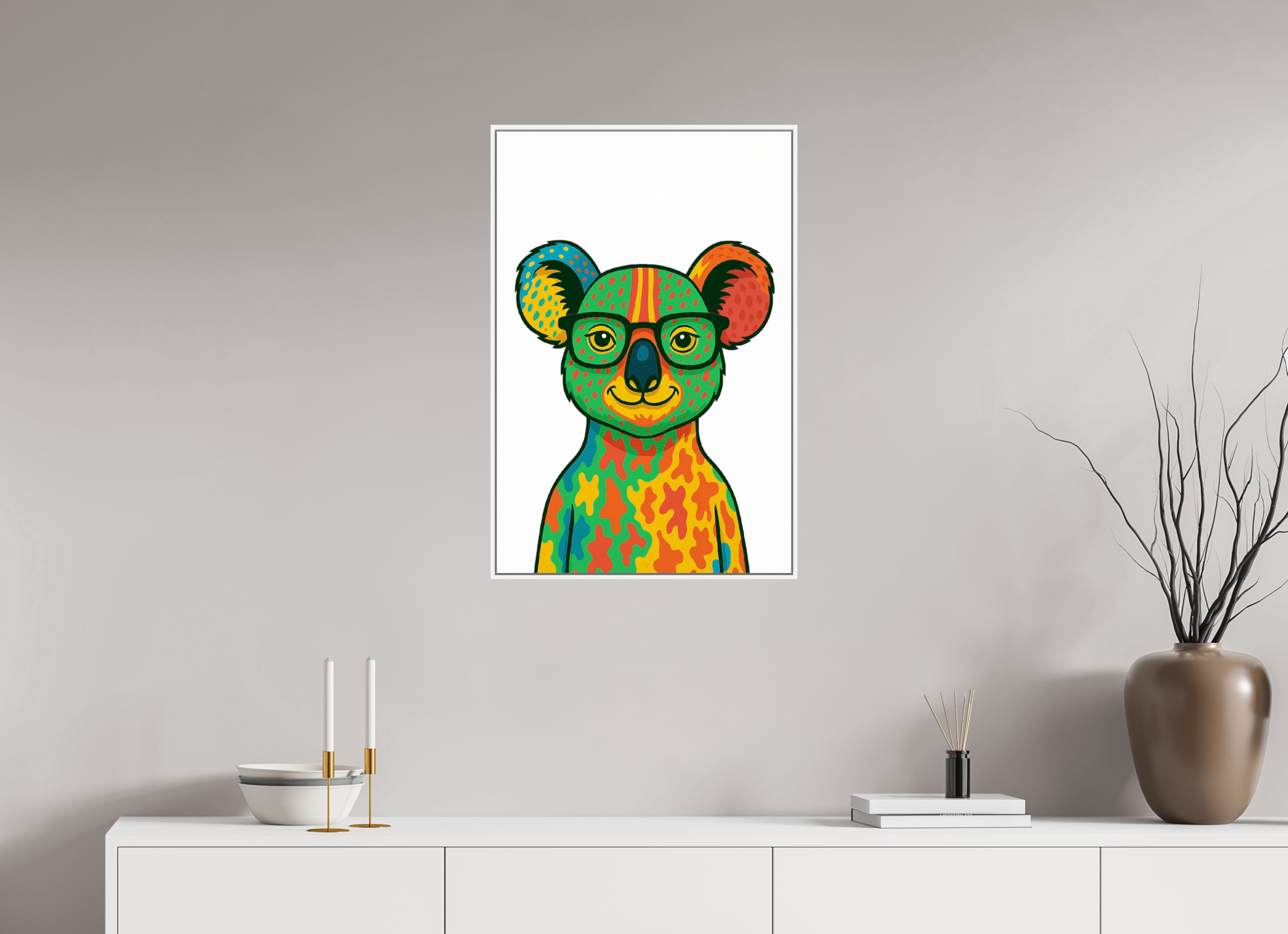 50 x 75 cm, Rahmen weiß 6mm 07-Koala