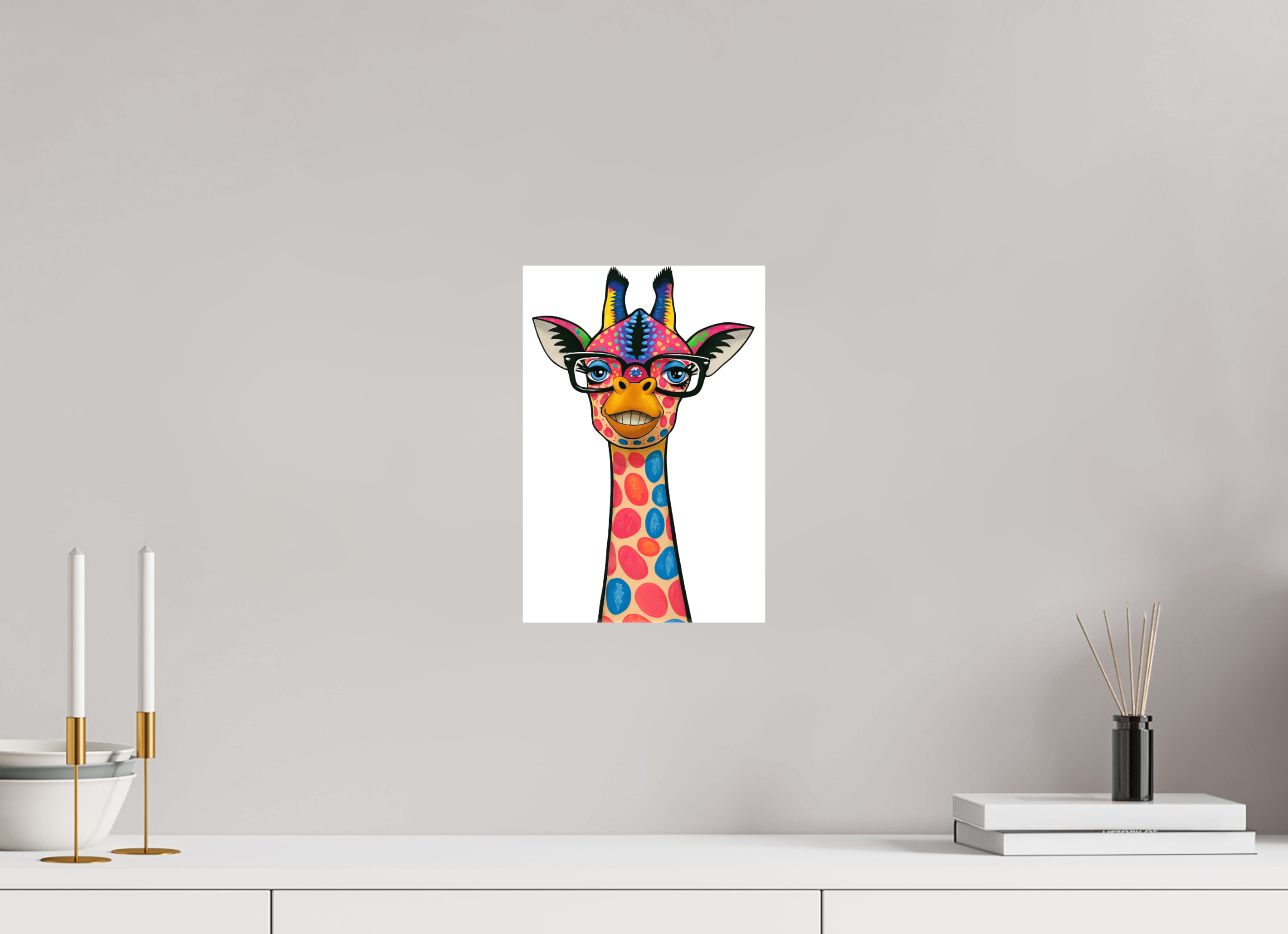 20 x 30 cm, Leinwand glänzend - Kein Rahmen 01-Giraffe