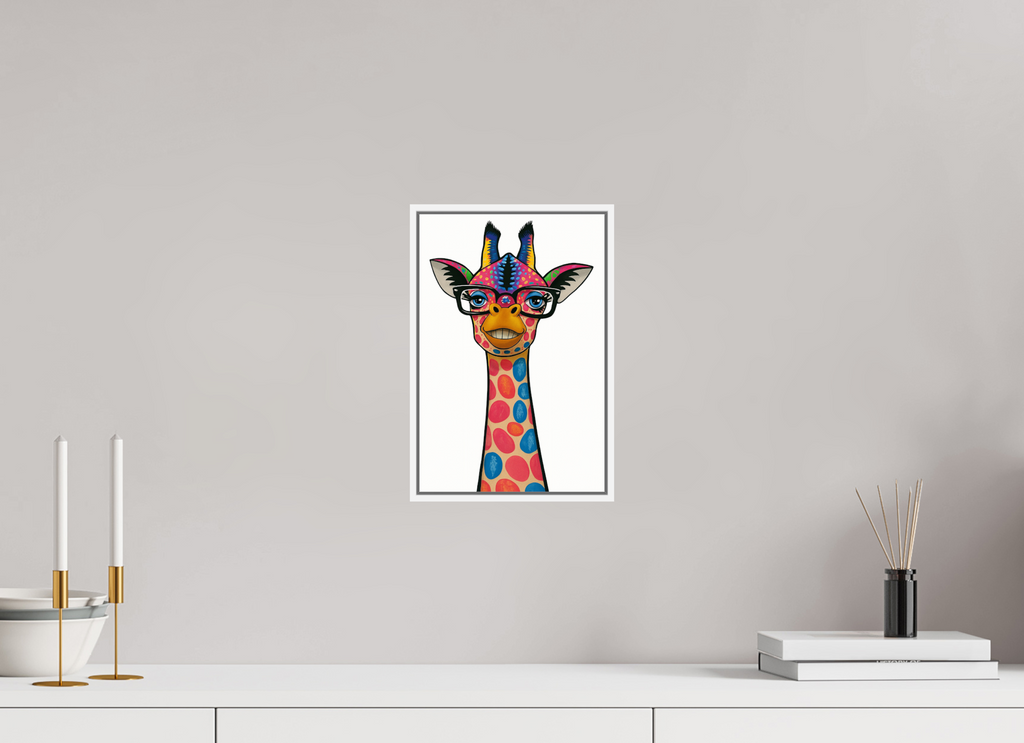 20 x 30 cm, Rahmen weiß 6mm 11-Giraffe