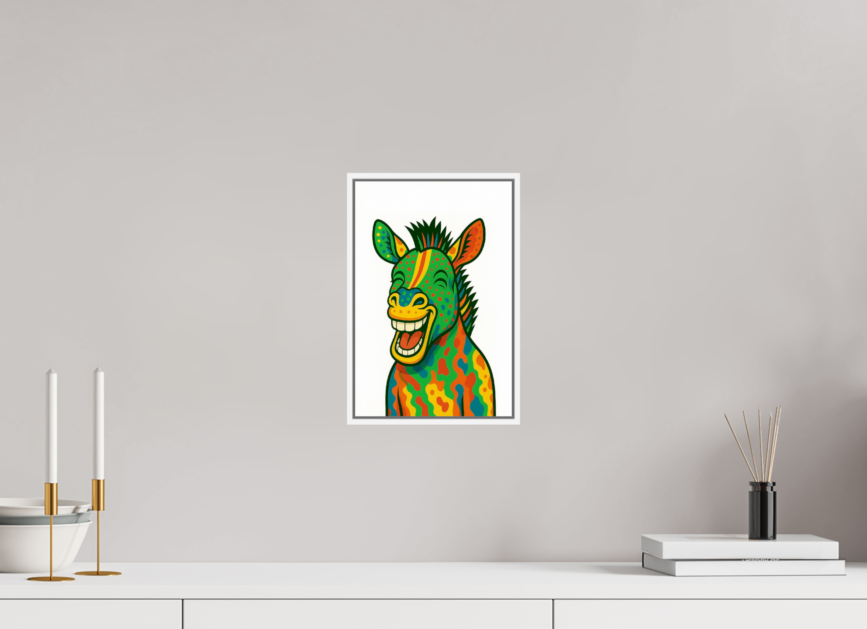 20 x 30 cm, Rahmen weiß 6mm 03-Zebra