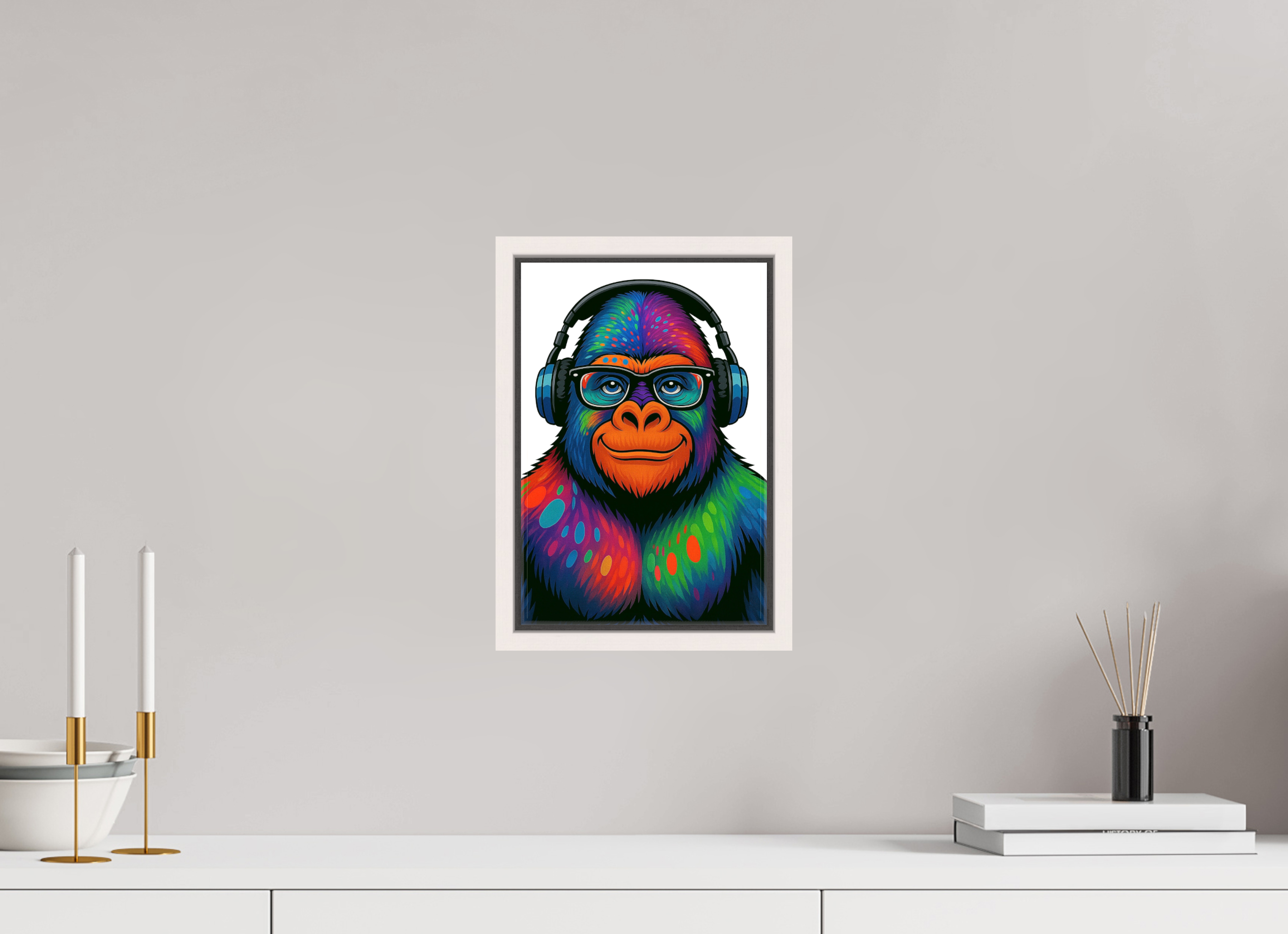 20 x 30 cm, Leinwand glänzend - Rahmen weiß 15mm 12-Gorilla