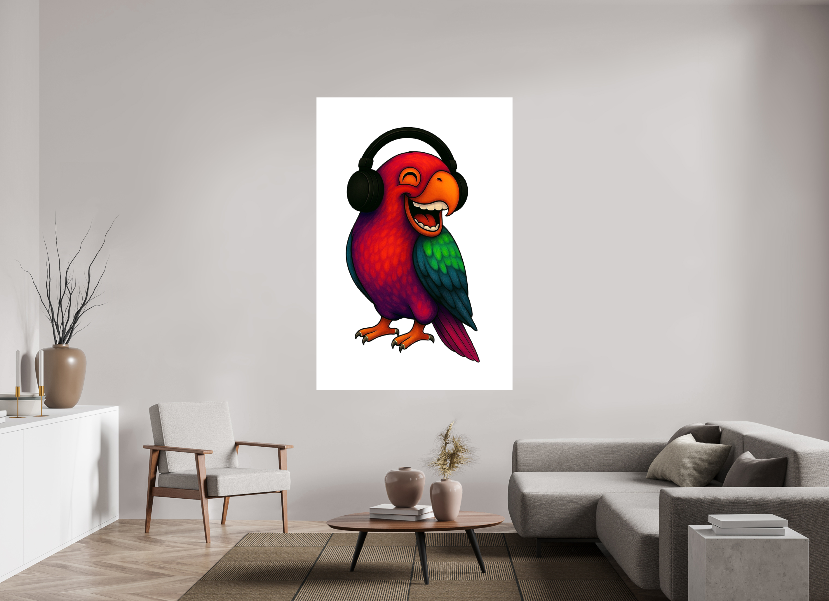 120 x 180 cm, Leinwand glänzend - Kein Rahmen 13-Papagai