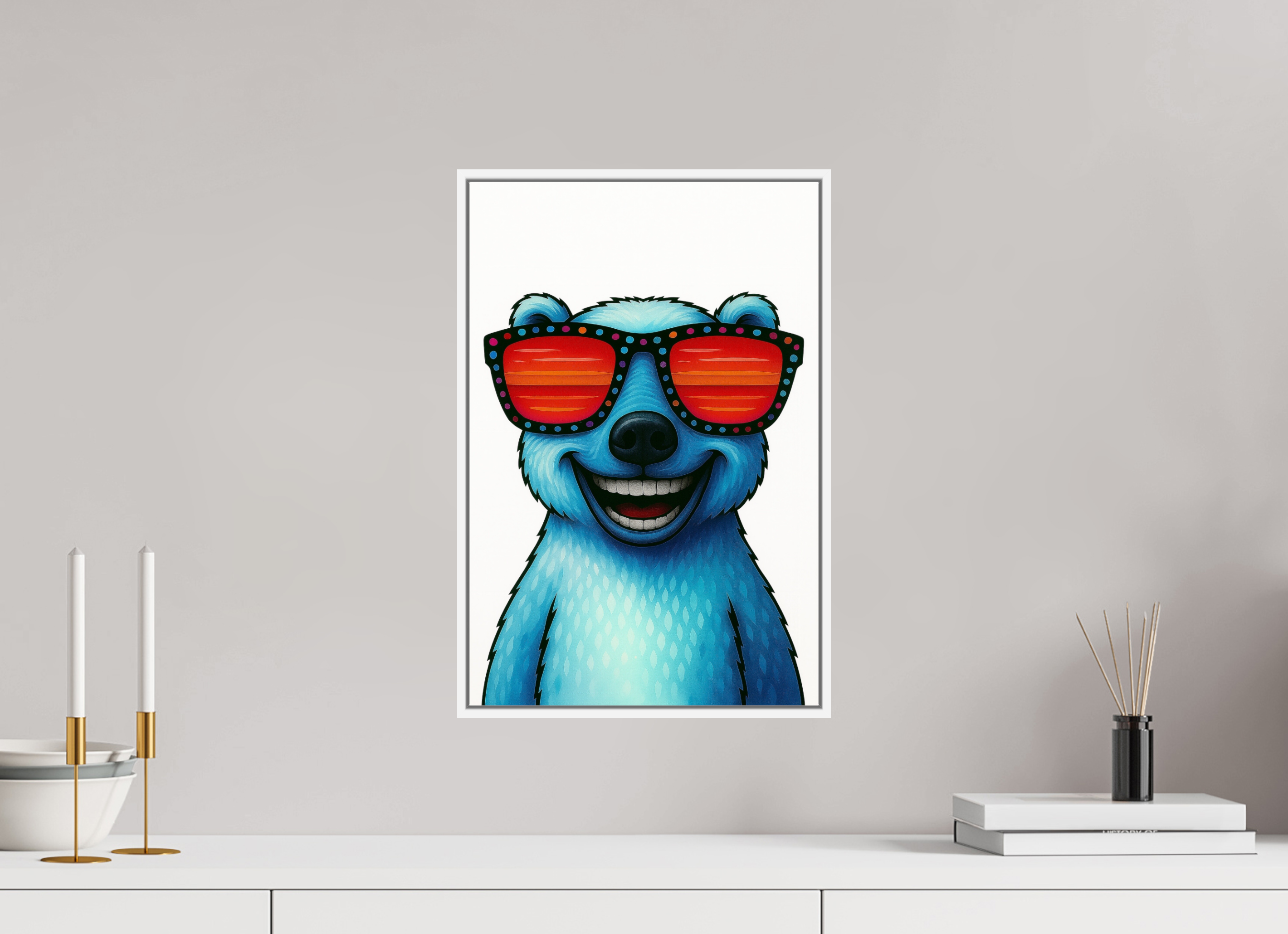 30 x 45 cm, Rahmen weiß 6mm 04-Eisbär