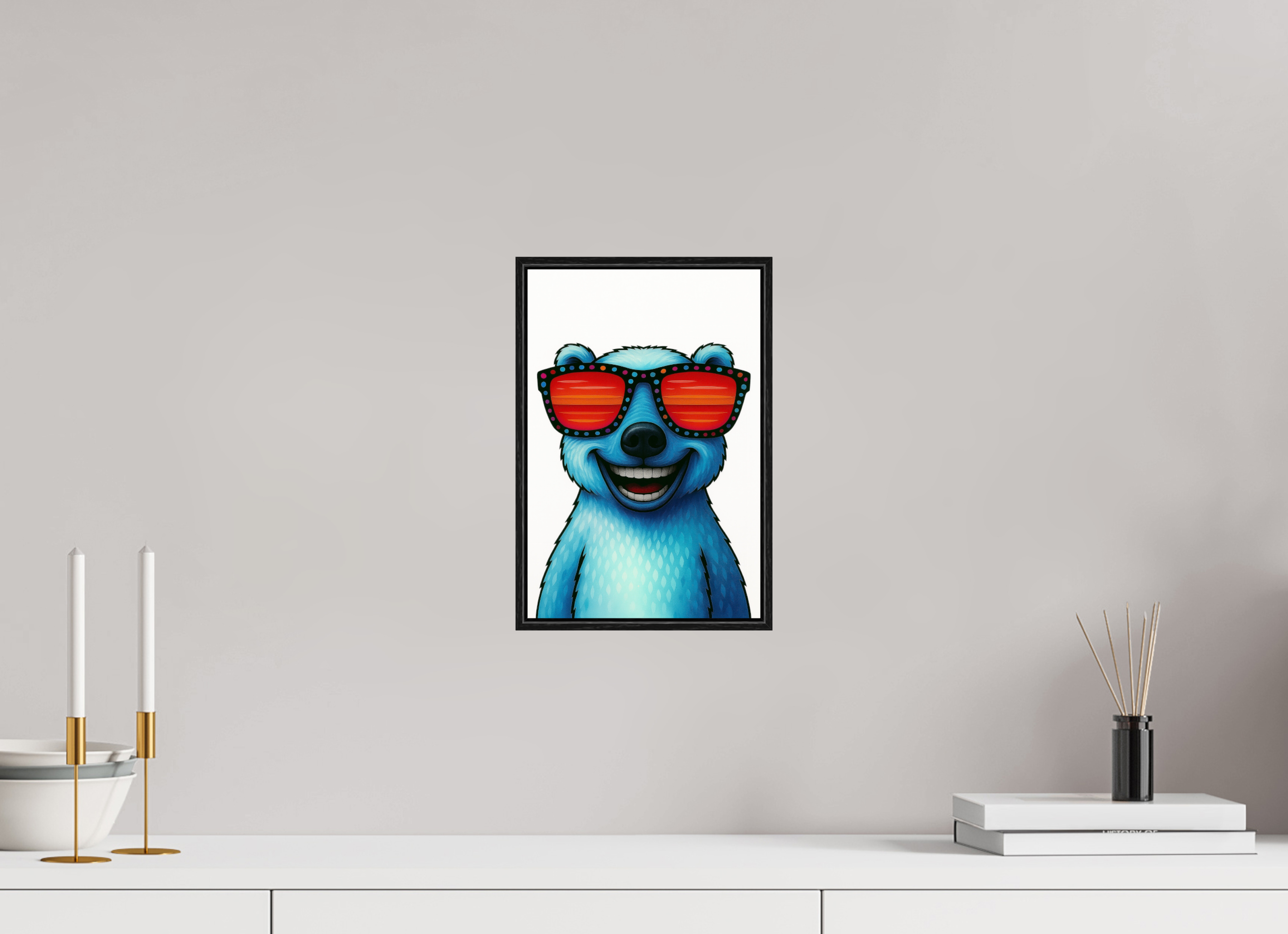 20 x 30 cm, Rahmen schwarz 6mm 04-Eisbär