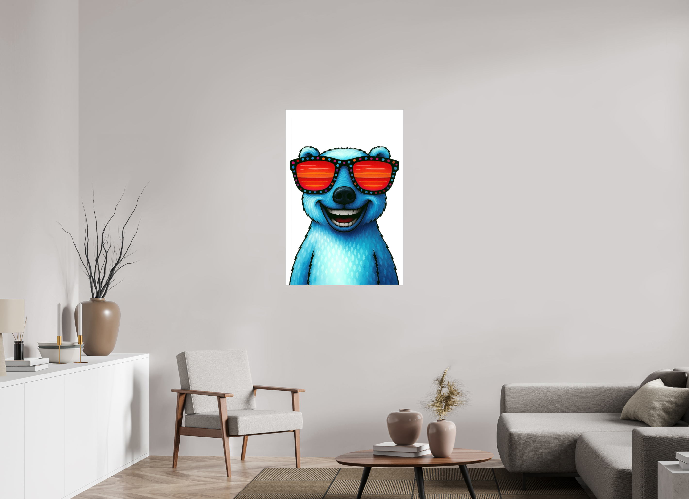 70 x 105 cm, Leinwand glänzend - Kein Rahmen 04-Eisbär