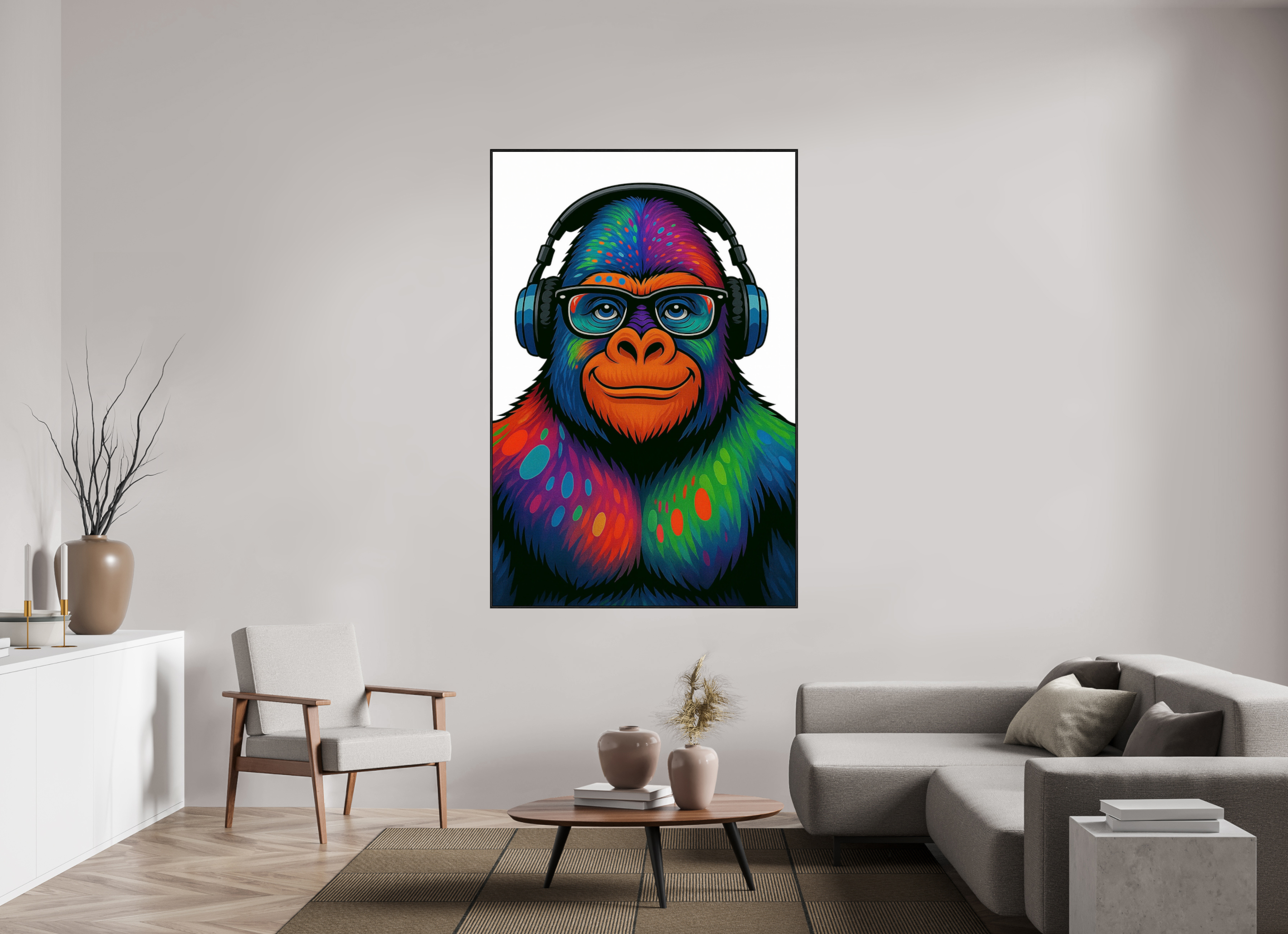 120 x 180 cm, Rahmen schwarz 6mm 12-Gorilla