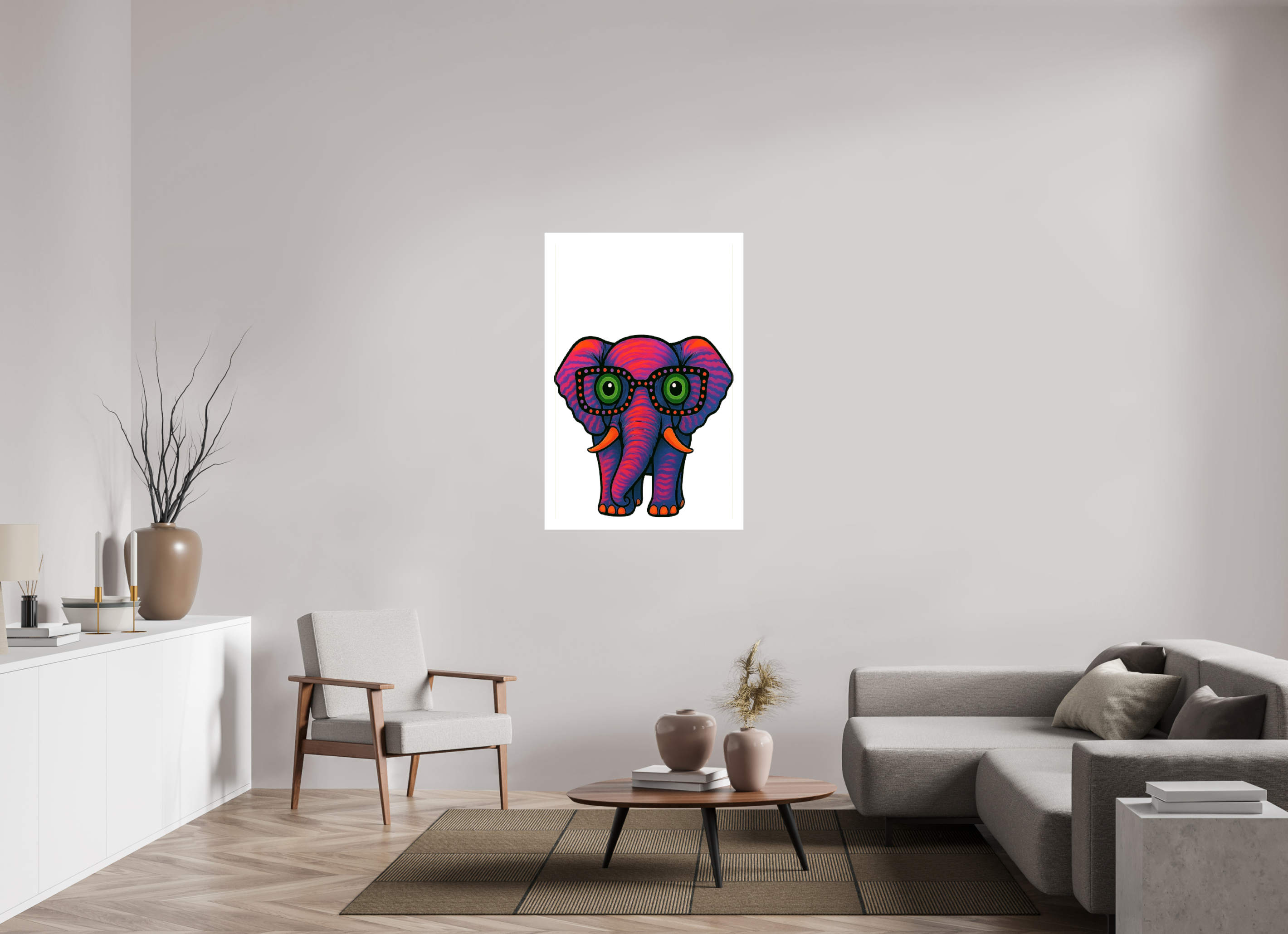 80 x 120 cm, Leinwand glänzend - Kein Rahmen 15-Elefant