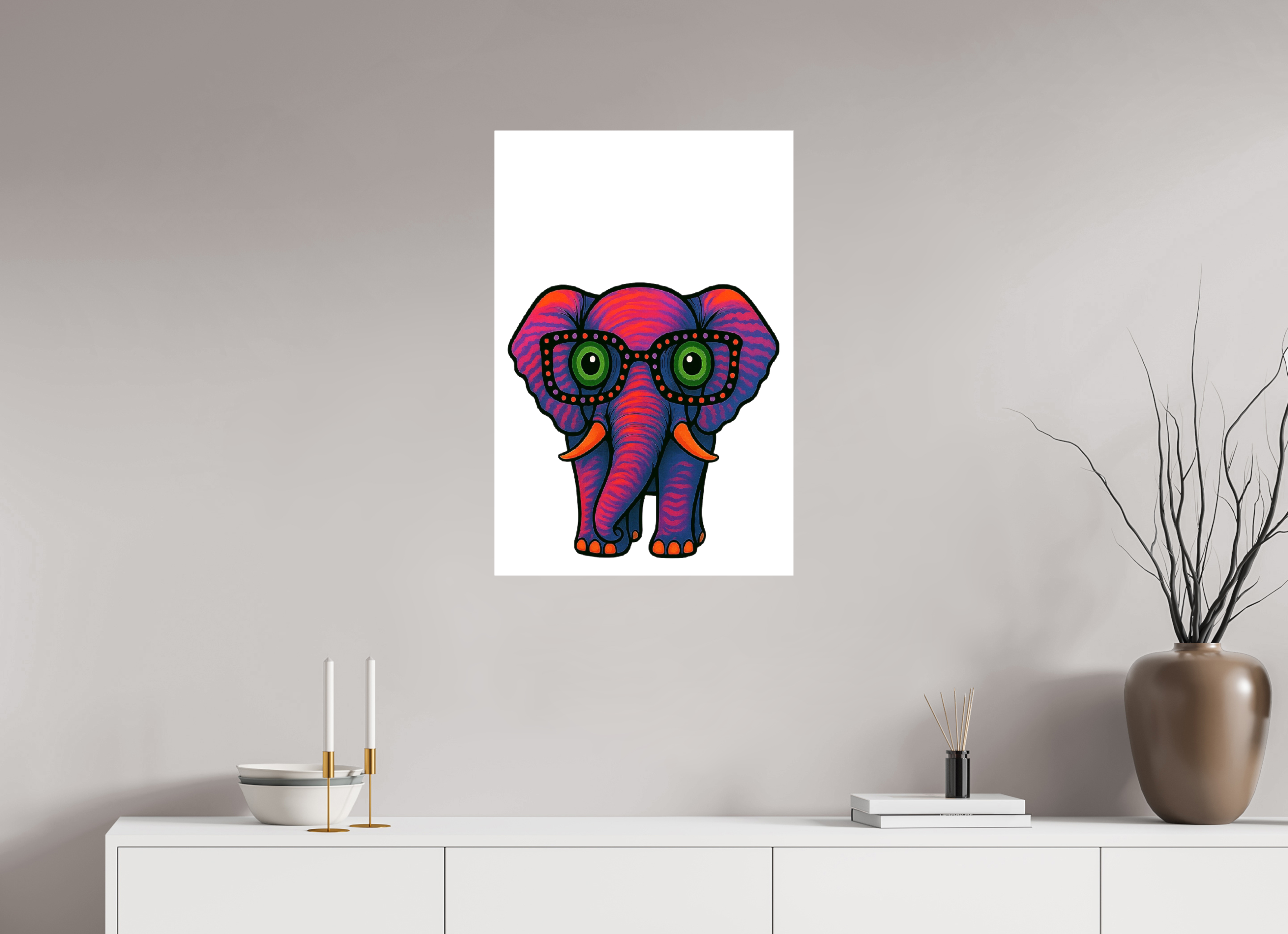 50 x 75 cm, Leinwand glänzend - Kein Rahmen 15-Elefant