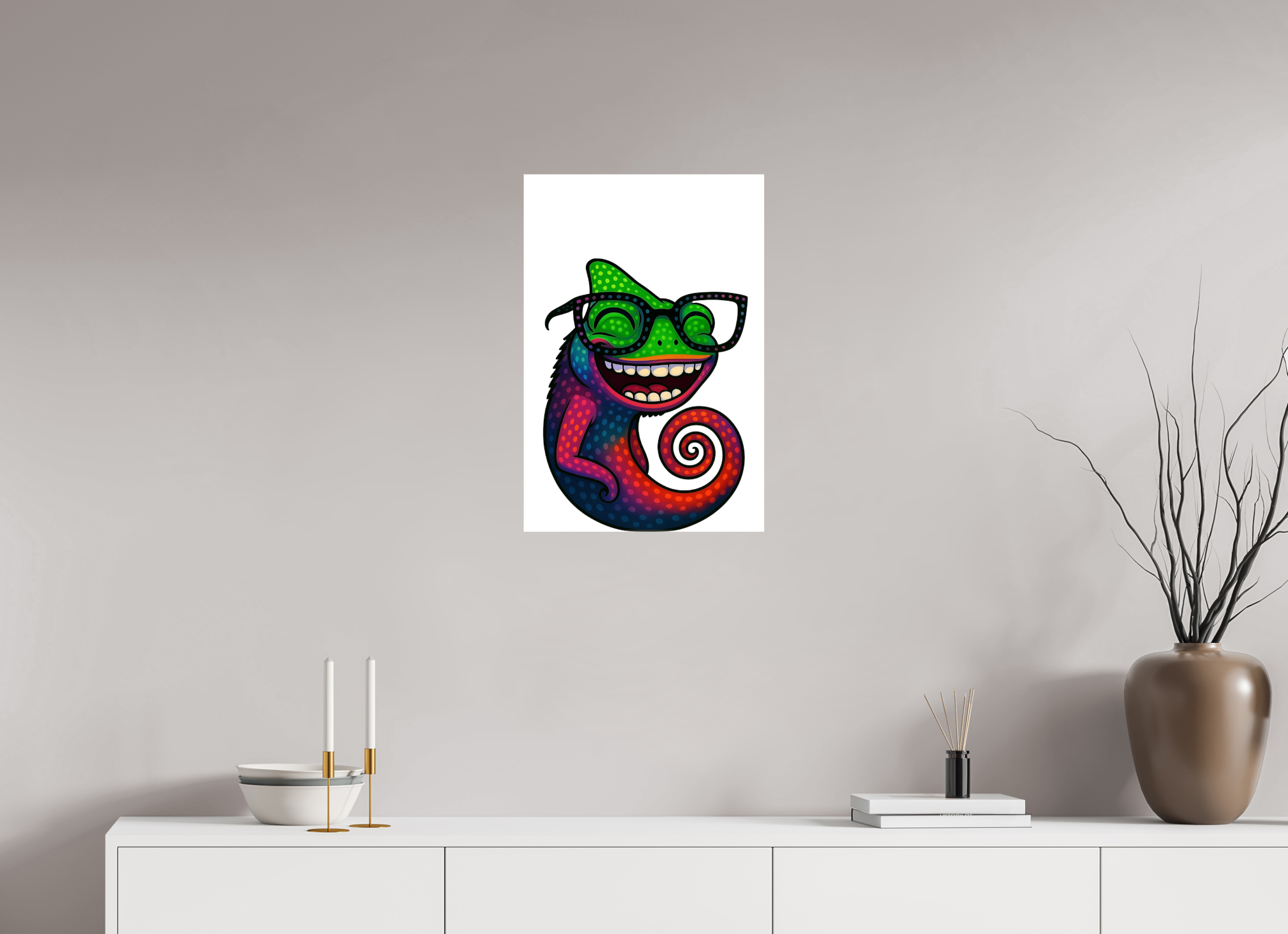 40 x 60 cm, Leinwand glänzend - Kein Rahmen 14-Chamäleon